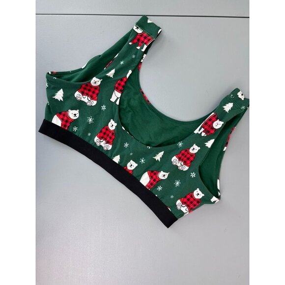 MeUndies‎ women's 4X green polar bear print unlined wireless lounge bra bralette - Picture 3 of 4